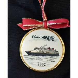 Disney Wonder 2002 Ornament Barlow Cruiseline Gold Souvenir Collectible Cruise